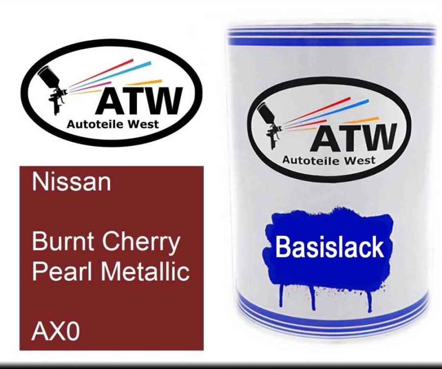 Nissan, Burnt Cherry Pearl Metallic, AX0: 500ml Lackdose, von ATW Autoteile West.